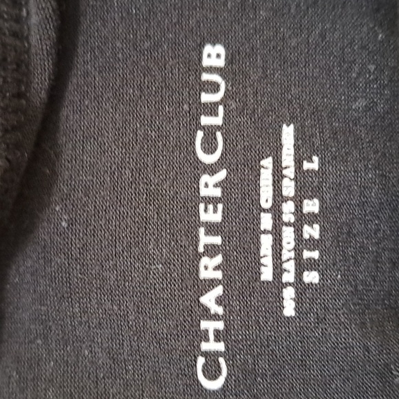 Charter Club Women's Knit Long Sleeve Ruched Neck Top Size Large Black - Picture 6 of 8